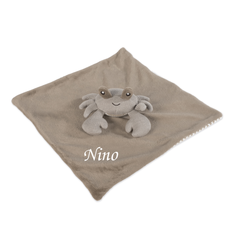 Walking mum - pepe the crab comforter brown grey 25 cm 